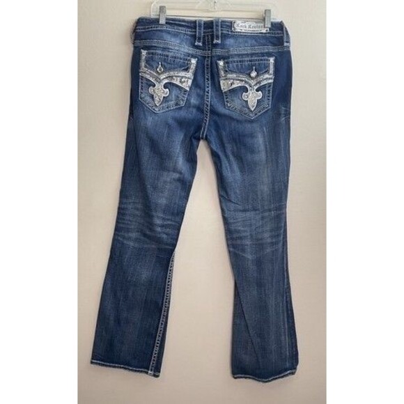 Rock Revival Yui Wash Embellished Stretch Denim Bootcut Jeans Women Size 31X32 - Picture 12 of 15